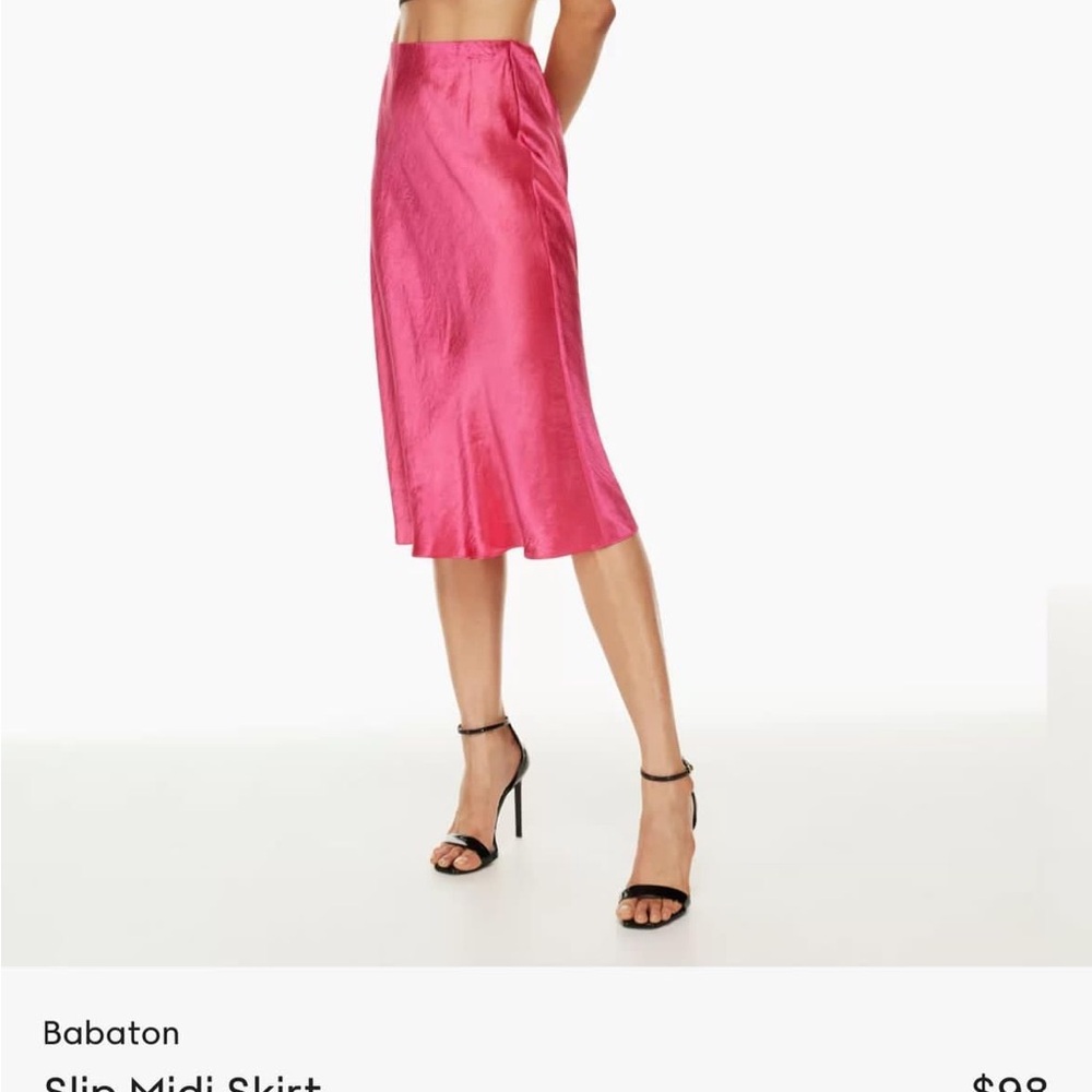 Aritzia satin midi skirt